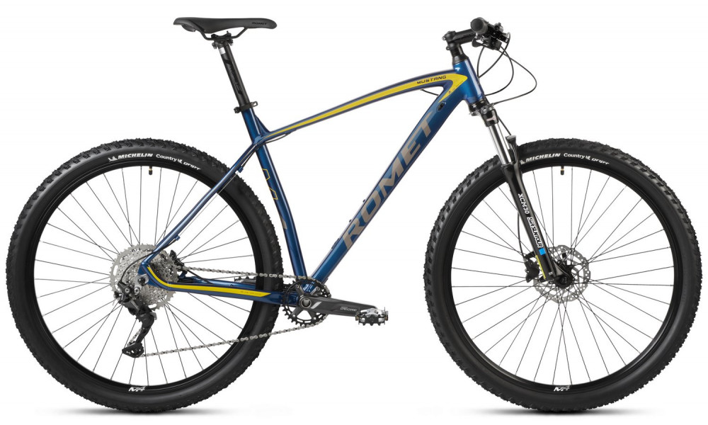 Velosipēds Romet Mustang M4 2025 blue-yellow 