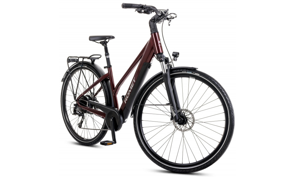 Elektriskais velosipēds Romet e-Gazela 1.0 504WH 2025 bordo - 9