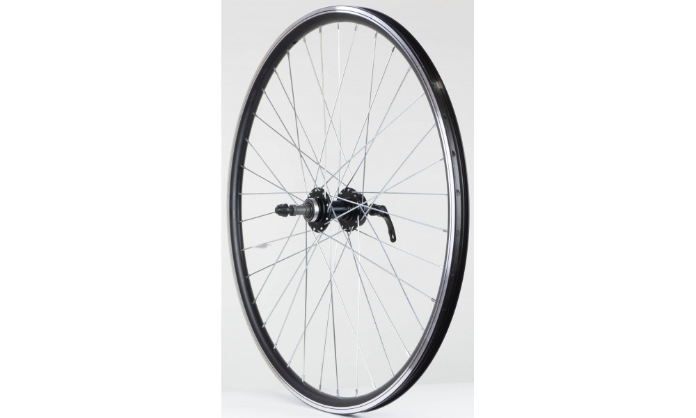 Aizmugurējais ritenis 27.5" Alu disc QR freewheel rumba, machinery bearings DoubleWall black aploce 