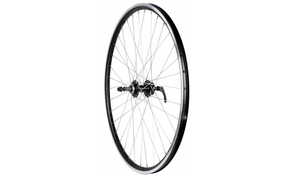 Aizmugurējais ritenis 28/29" Alu disc QR freewheel rumba, machinery bearings DoubleWall black aploce 