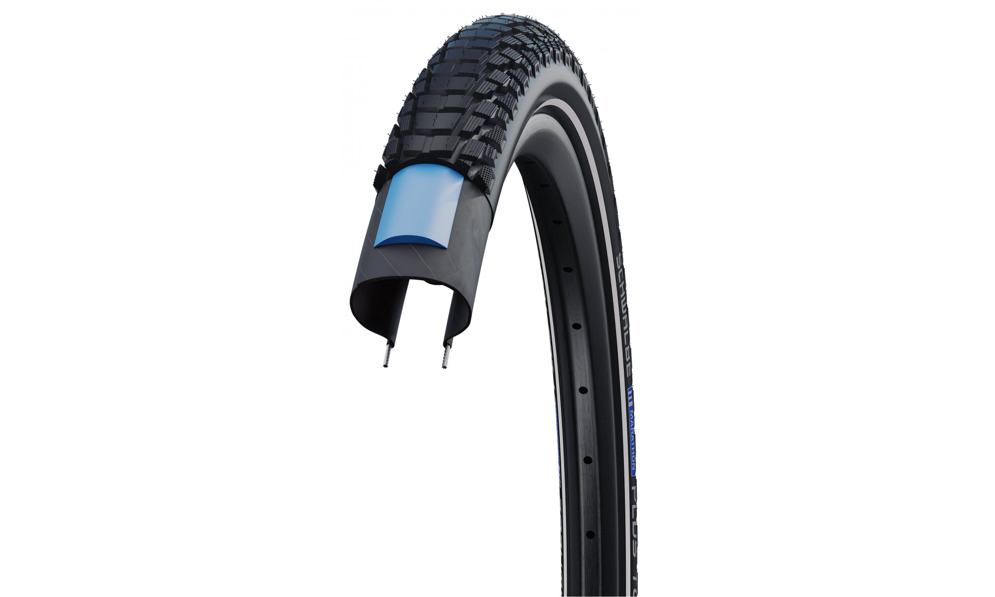 Riepa 28" Schwalbe Marathon Plus Tour HS 619, Perf Wired 40-622 / 28x1.50, 700x38C Addix Black-Reflex - 7