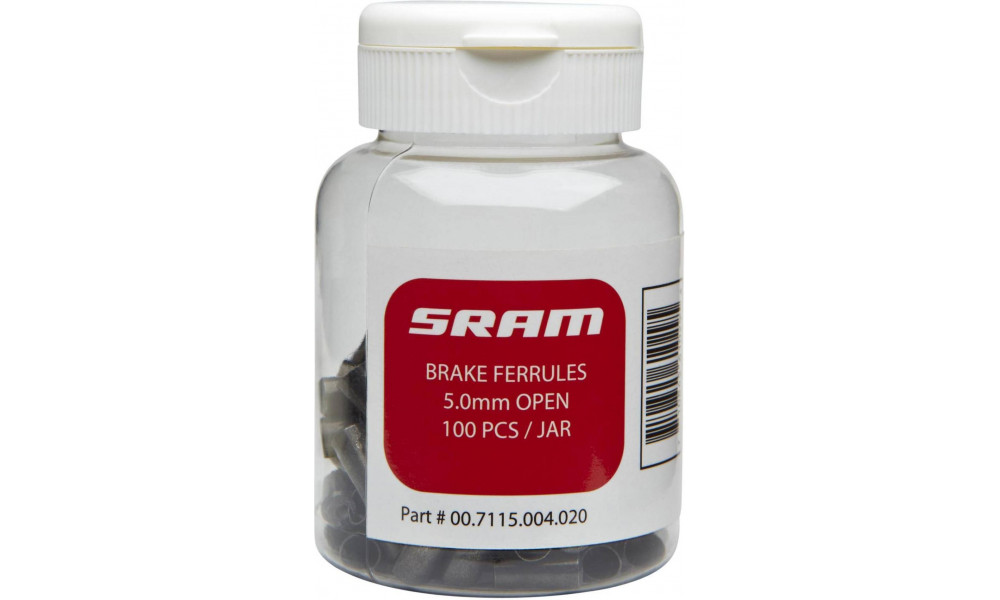 Bremžu troses apvalka uzgali SRAM 5mm alu 100gab. bottle black 