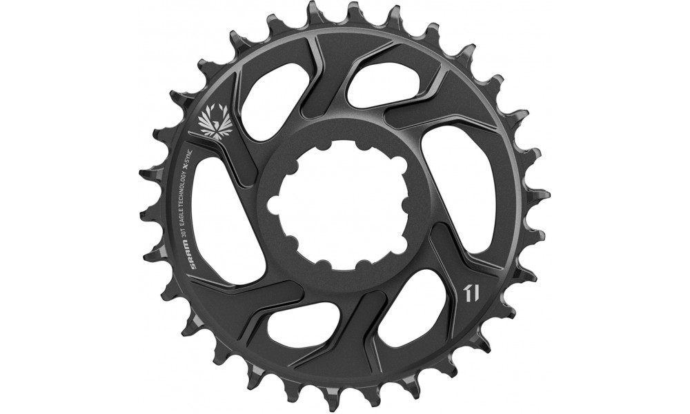 Priekšējā ķēdes riteņa SRAM MTB Eagle X-Sync2 Direct Mount alu 11-speed 6mm offset 30T black 