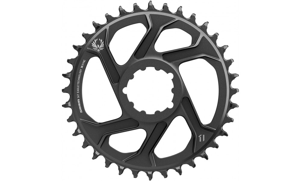 Priekšējā ķēdes riteņa SRAM MTB Eagle X-Sync2 Direct Mount alu 11-speed 6mm offset 36T black 