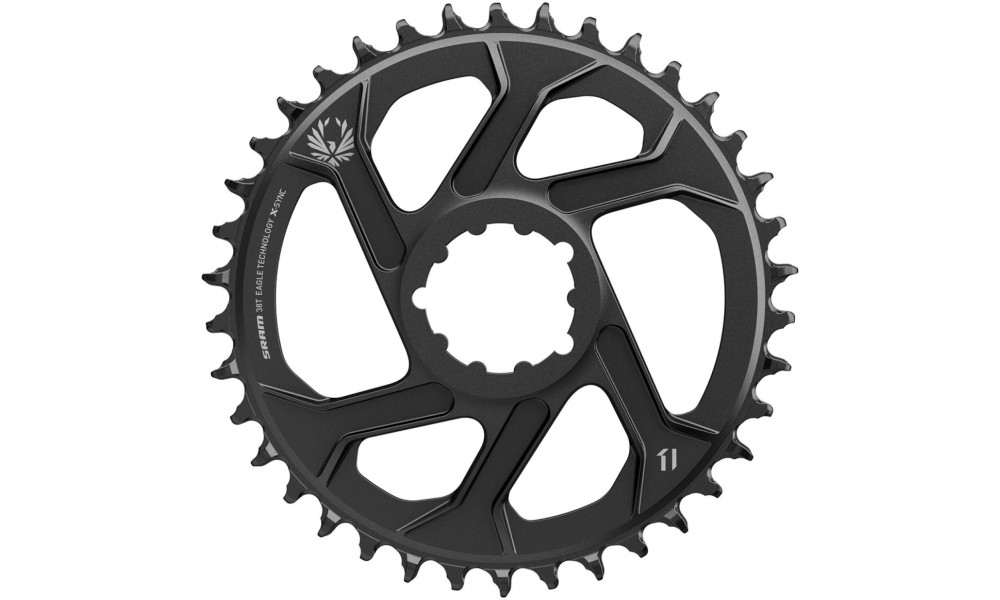 Priekšējā ķēdes riteņa SRAM MTB Eagle X-Sync2 Direct Mount alu 11-speed 6mm offset 38T black 