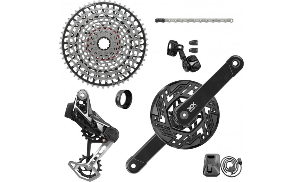 Grupas transmisijas daļu komplekts SRAM XX Eagle T-Type AXS E-MTB Bosch 1x12-speed 165mm 36Tx10-52T 