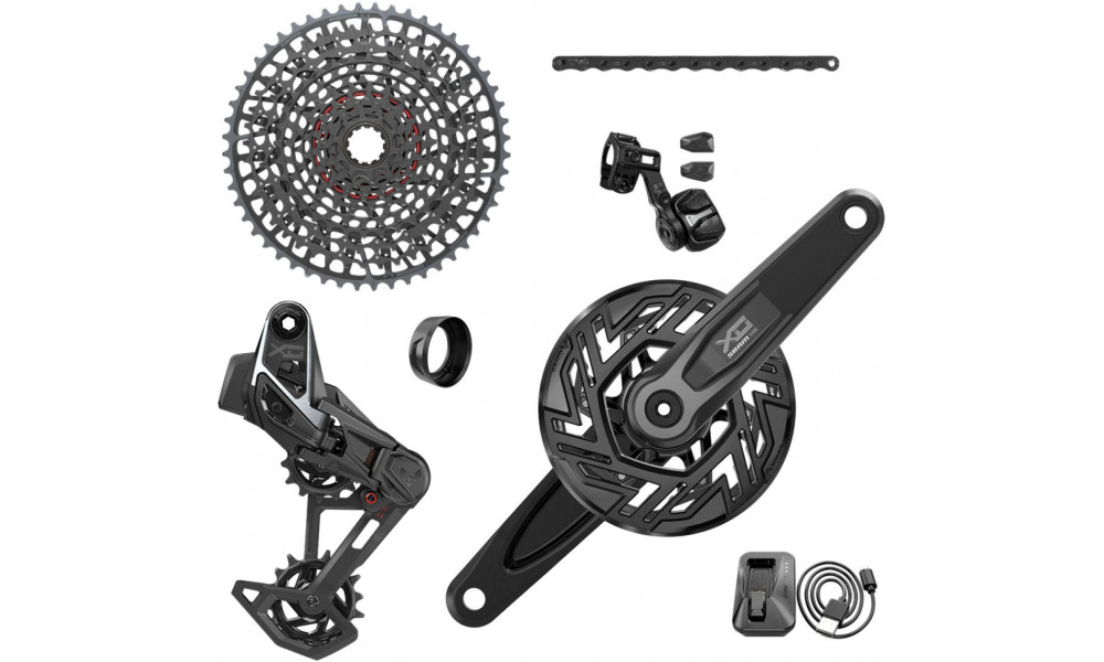 Grupas transmisijas daļu komplekts SRAM X0 Eagle T-Type AXS E-MTB Brose 1x12-speed 165mm 36Tx10-52T 