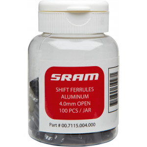 Pārslēdzēja troses apvalka vāciņi SRAM 4mm short nose black bottle (100 gab.)