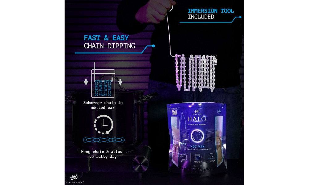 Velosipēdu ķēdes vasks Finish Line HALO Hot Wax 600g - 6 Velosipēdu ķēdes vasks Finish Line HALO Hot Wax 600g - 6