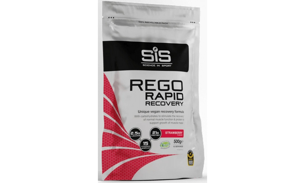 Sporta uztura pulveris SiS Rego Rapid Recovery Strawberry 500g 