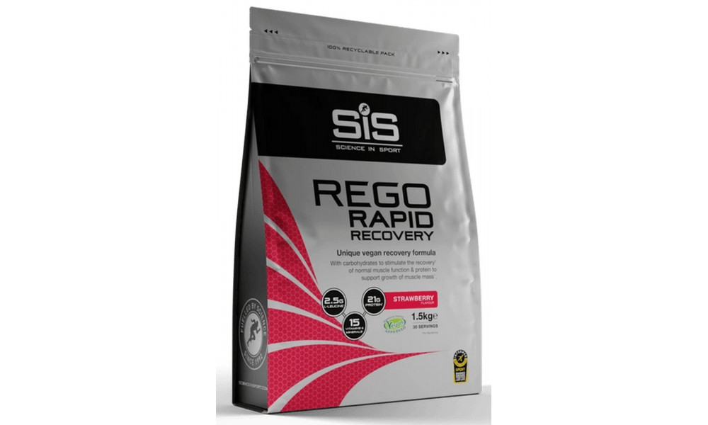 Uztura bagātinātājs pulveris SiS Rego Rapid Recovery Strawberry 1.5kg 