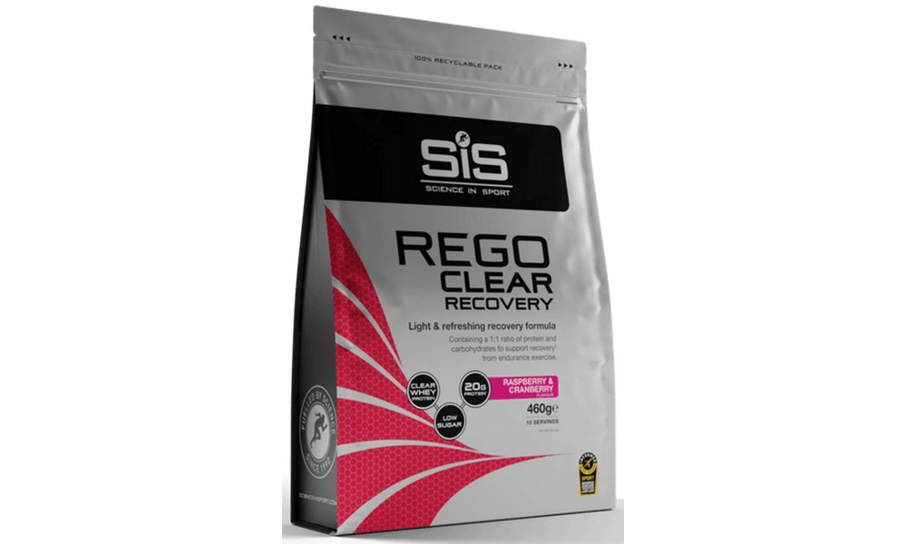 Sporta uztura pulveris SiS Rego Clear Recovery Raspberry & Cranberry 460g 