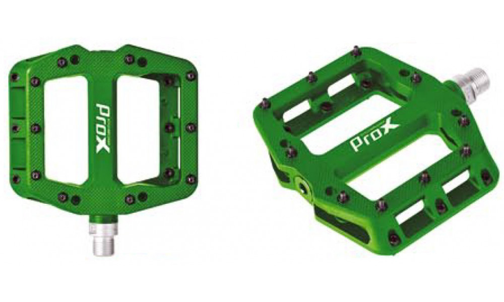 Pedāļi ProX Base Pro 26 plastic Pins axle Cr-Mo green 