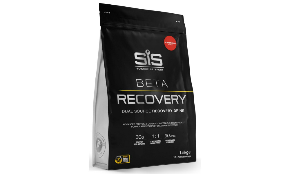 Sporta uztura pulveris SiS Beta Recovery Strawberry 1.5kg 