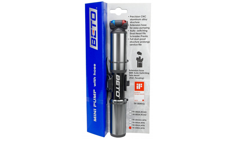 Pumpis BETO Mini Alu TH-008AN grey with hose 5.5bar - 5