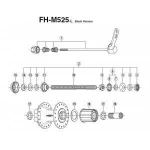 Aizmugurējā rumba Shimano DEORE FH-M525 Disc 6-bolt 9/10-speed