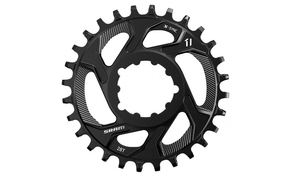 Priekšējā ķēdes riteņa SRAM MTB X-Sync Direct Mount steel 11-speed 3mm offset 28T black 