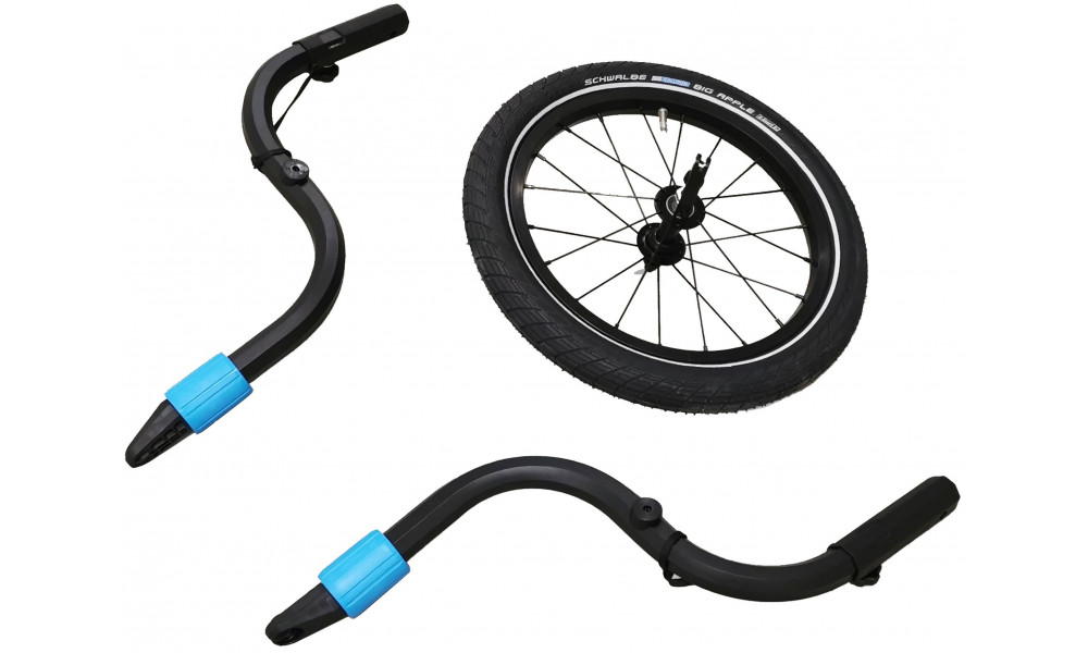Atbalsta riteņu komplekts Cube Jogger for Kids Trailer Double CMPT black - 1