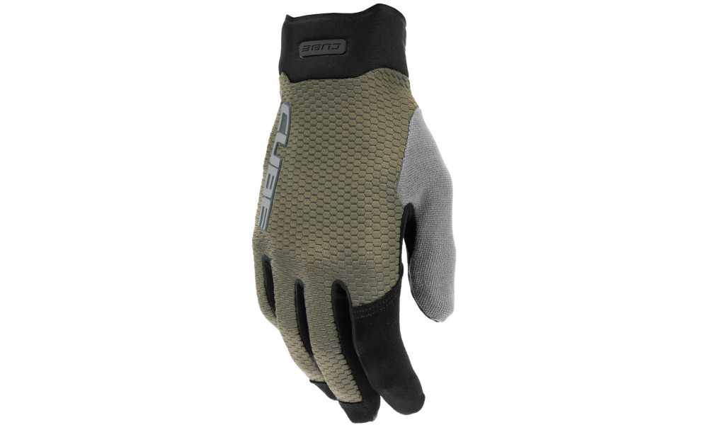 Velo cimdi Cube Gravity Long TM olive'n'grey - 1