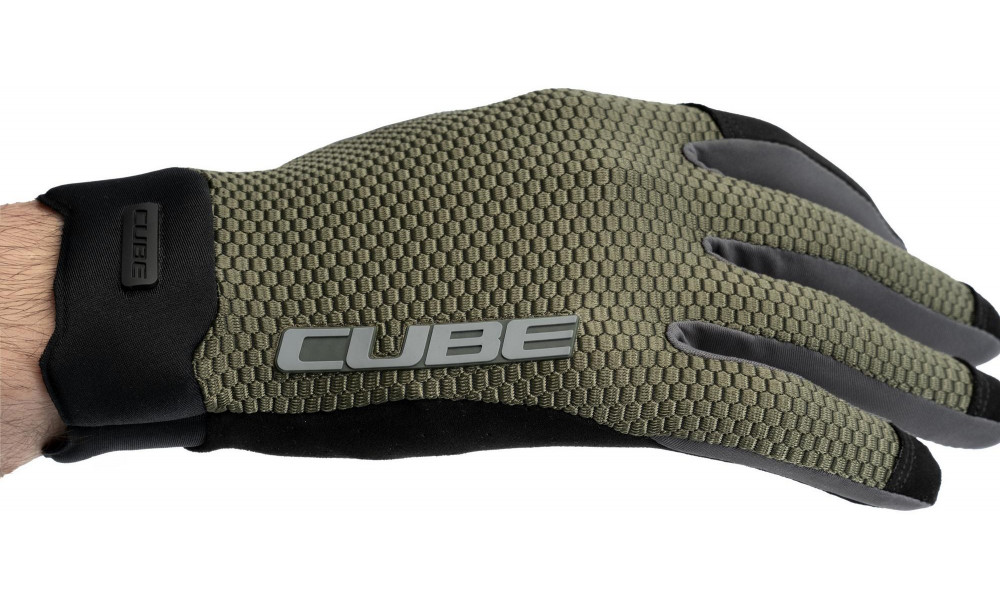 Velo cimdi Cube Gravity Long TM olive'n'grey - 3