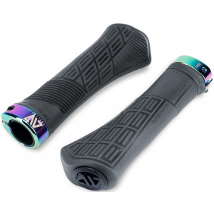 Stūres rokturi ACID Hybrid Perform 142mm Lock-on translucent black 'n' oilslick