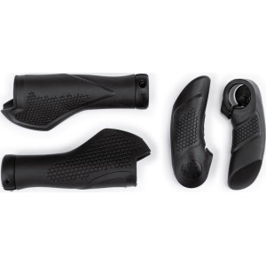 Stūres rokturi Natural Fit Comfort Lock-on with bar ends black