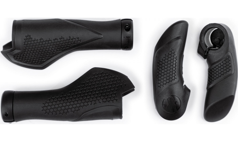 Stūres rokturi Natural Fit Comfort Lock-on with bar ends black - 1