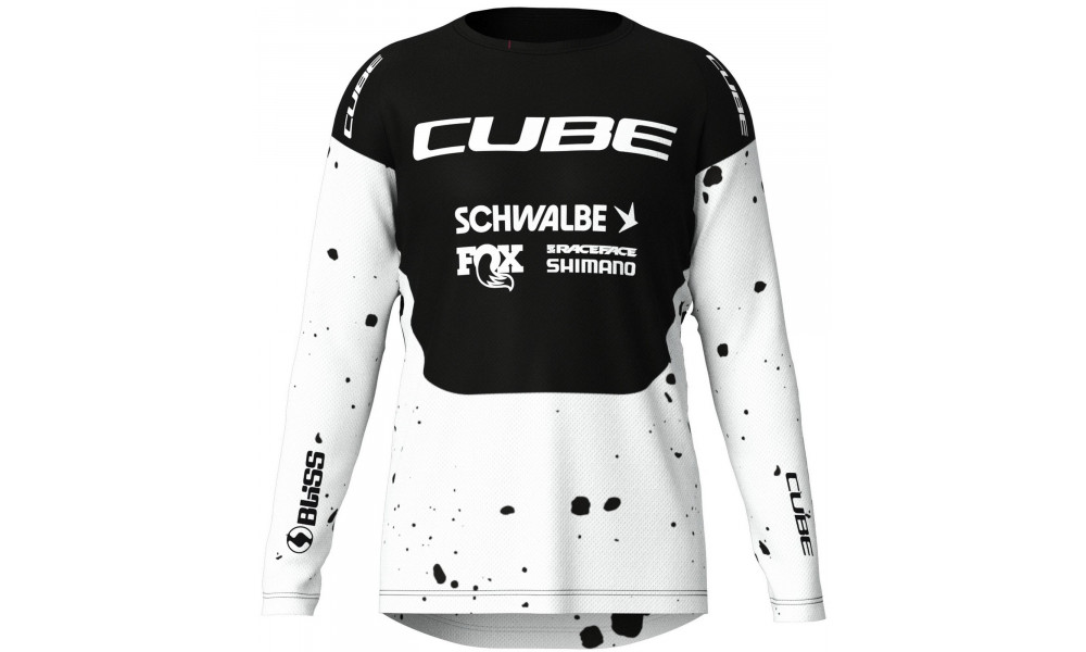 Velos krekls Cube X Factory Racing MTB L/S black'n'white - 1