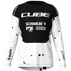 Velos krekls Cube X Factory Racing MTB L/S black'n'white