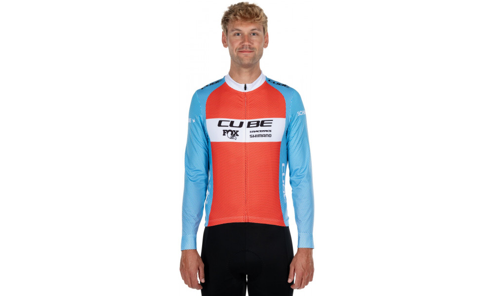 Velos krekls Cube X Factory Racing Road/XC L/S blue'n'orange - 3