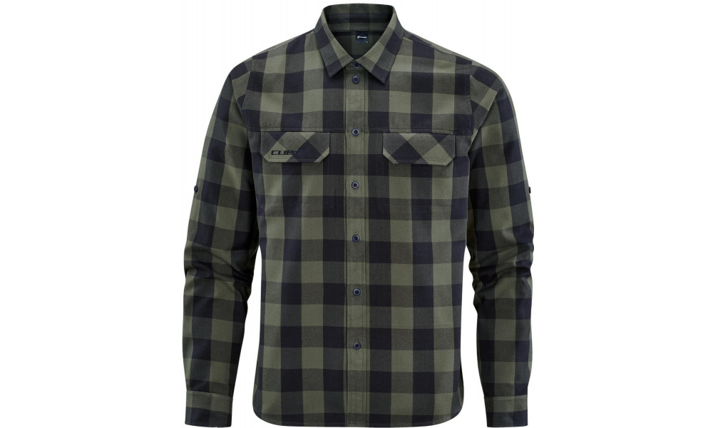 Krekls Cube Work L/S olive check - 4
