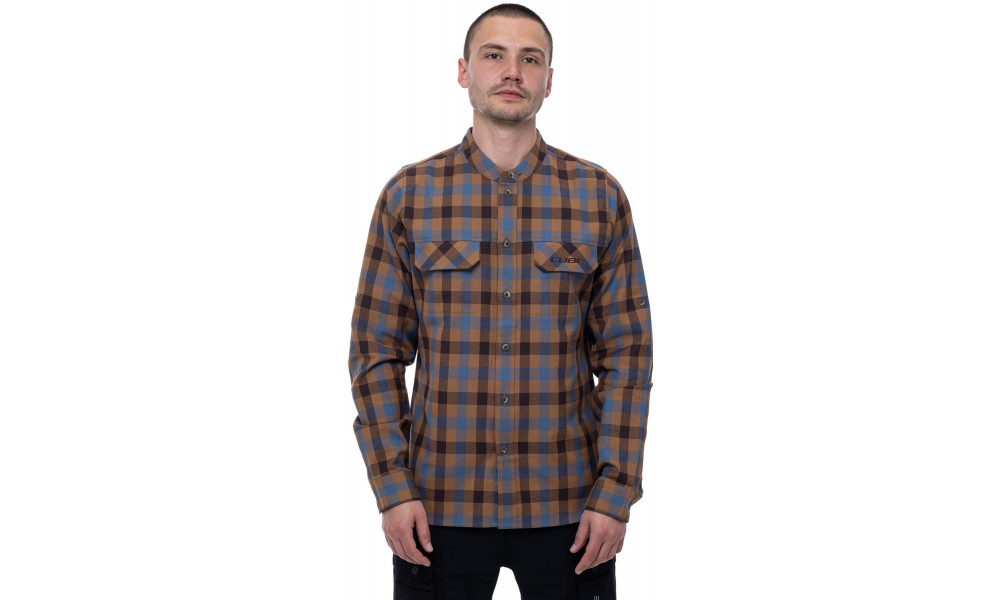 Krekls Cube Work L/S brown'n'blue - 1