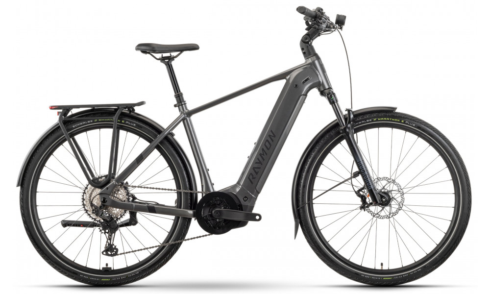 Elektriskais velosipēds Raymon Tahona Ultra 800 29" 2025 metalgrey-black-citron - 1