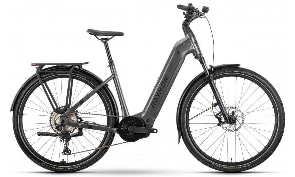 Elektriskais velosipēds Raymon Tahona Ultra 800 29" 2025 Easy Entry metalgrey-black-citron - 1