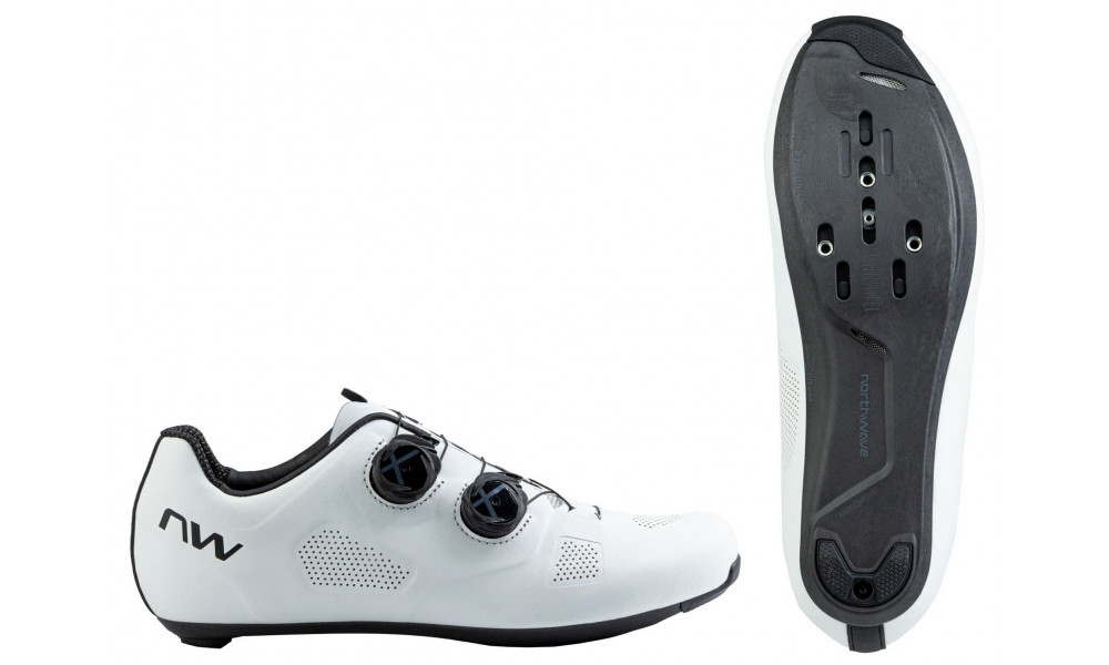 Velo apavi Northwave Revolution Wide Road white-black - 1