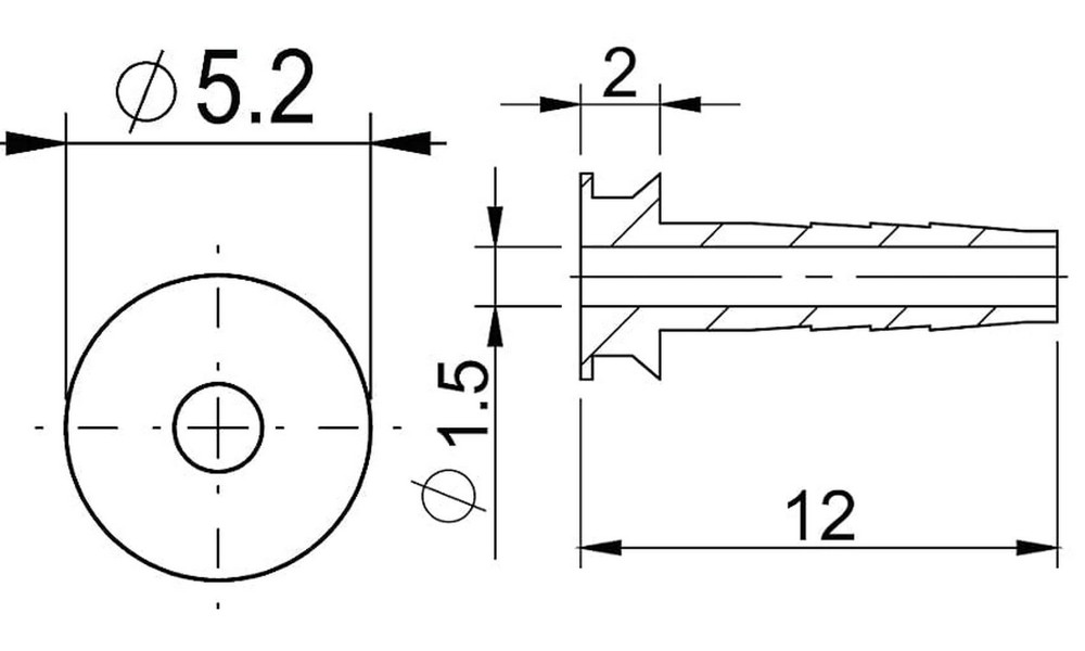 Disku bremžu šļūtenes atgaisošanas sastāvdaļa Prox for Tektro 2.5mm (50pcs.) - 3