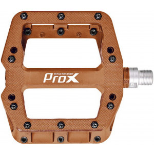 Pedāļi ProX Base Pro 26 nylon Pins axle Cr-Mo brown