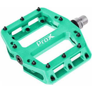 Pedāļi ProX Base Pro 26 nylon Pins axle Cr-Mo cyan