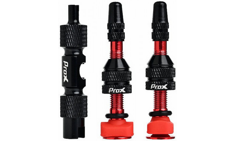 Ventiļu komplekts ProX Tubeless + key 40mm red - 1