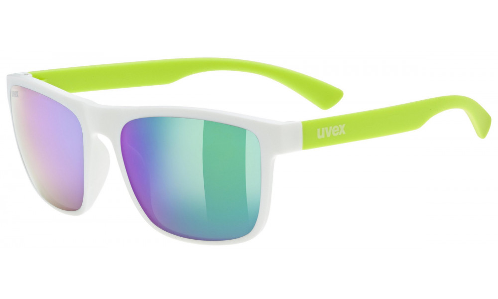 Brilles Uvex rookie white-lime mat / mirror green - 1