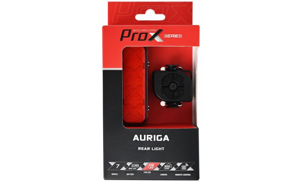 Aizmugurējais lukturis ProX Auriga COB LED Brake Alarm 300Lm Memory USB - 2