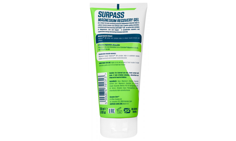 Reģenerācijas gēls Surpass Magnesium Recovery 200ml - 4