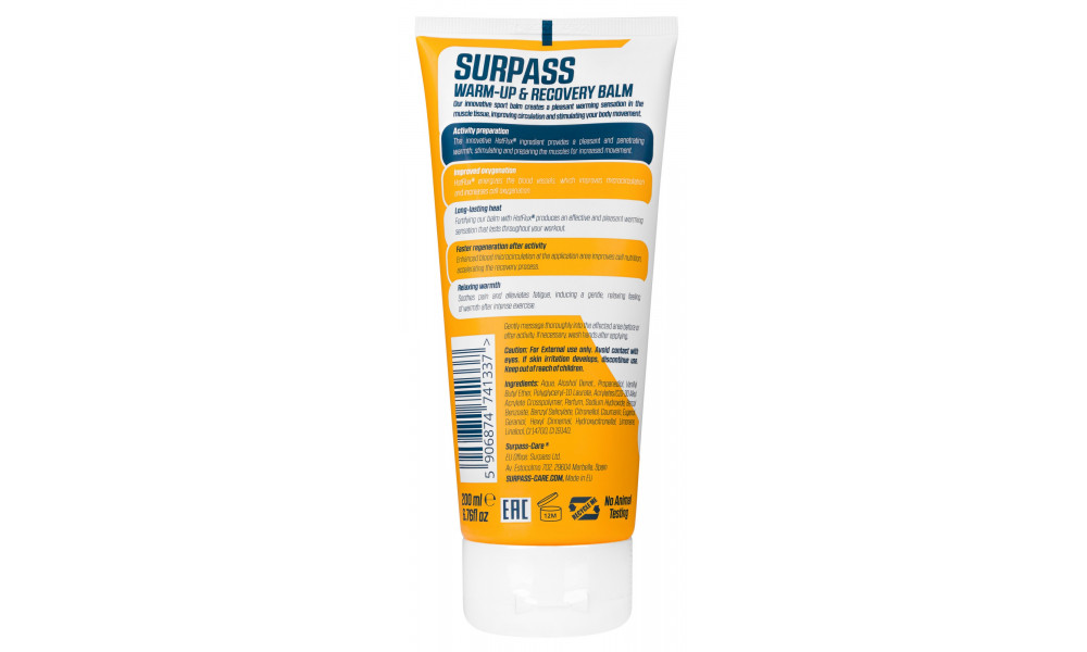 Sildošais balzams Surpass Warm-up & Recovery 200ml - 4