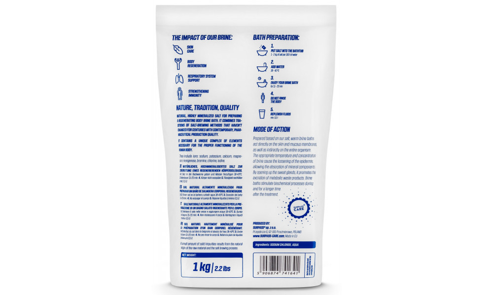 Vannas sāļi Surpass Recovery Natural 1kg - 4