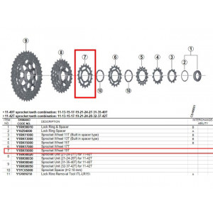 Aizmugurējais ķēdesrats Shimano XT CS-M8000 Aizmugurējais ķēdesrats Shimano XT CS-M8000