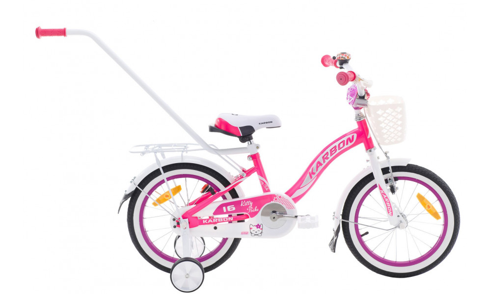 Velosipēds Karbon Kitty 16 pink-white (nelieli kosmētiski bojājumi) 
