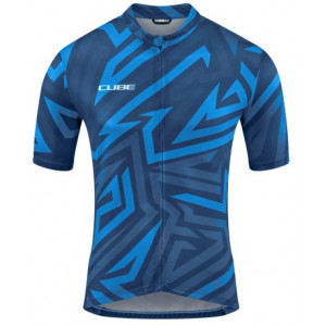 Cycling jersey Cube ATX Full Zip CMPT S/S blue