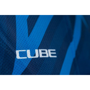 Cycling jersey Cube ATX Full Zip CMPT S/S blue