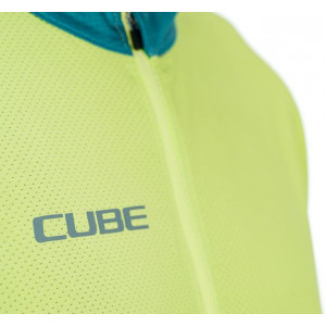Cycling jersey Cube ATX Half Zip CMPT S/S green'n'lime