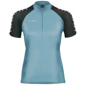 Cycling jersey Cube ATX WS Half Zip CMPT S/S blue